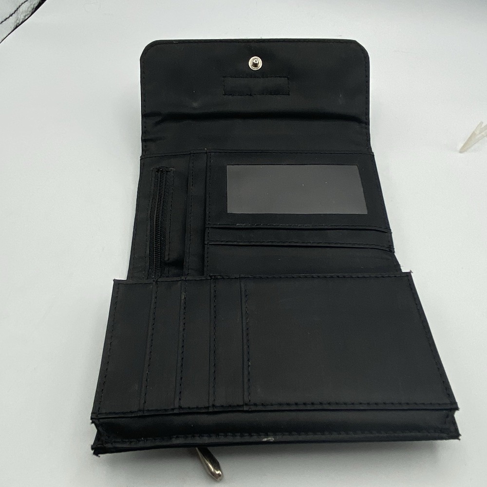 Kate Spade New York Tri-Fold Wallet Black With Silver Hardware - Picture 12 of 12